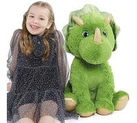 MorisMos Green Dinosaur Teddy Stuffed Animal 62cm, Fluffy Cuddly Triceratops Plush Soft Toy, Kawaii Dino Birthday Presents for Girls Boys Children Party Decorations