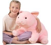 MorisMos Large Pink Pig Soft Toy XXL, 70cm Cute Standing Pig Cuddly toy, Perfect Birthday for Your Lovely One.