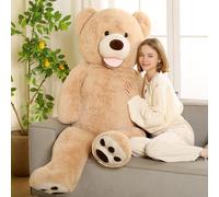 MorisMos Lightbrown Big Teddy Bear 130cm,Soft Full Super Size Stuffed Teddy Bear Cuddly Fluffy Peluche Grande,Presents for Girls Boys Girlfriend Kids Birthday Party Decoration