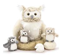 MorisMos Owl Soft Toy with Babies inside, Lifelike Owl Stuffed Animal Plush Cuddly, Kawaii Presents for Kids Girls Boys Birthday Party Decorations (40 cm)