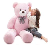 MorisMos Pink Giant Teddy Bear for Girls, 120cm Large Cuddly Bear Stuffed Animal Plush Soft Toy Big XXL, Kawaii Valentines Day Presents for Her Girlfriend Women Kids Party Decorations