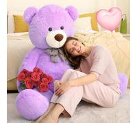 MorisMos Purple Giant Teddy Bear 180cm XXXL, Large Plush Bear Stuffed Animal Cuddly Soft Toy Big, Kawaii Presents for Girlfriend Women Mothers Day Birthday Party Decorations