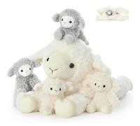 MorisMos Sheep Teddy with Babies inside, Lifelike Cuddly Goat Stuffed Animal Plush Soft Toys, Kawaii for Kids Girls Boys Birthday Party Decoration (50 cm)