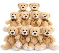 MorisMos Small Teddy Bears Bulk, 10Pcs 35cm Medium Teddy Bear Plush Soft Toys, Little Stuffed Bear Fluffy Teddies Present for Kids Girlfriend Wife Mum Birthday Deco