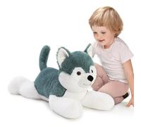 MorisMos XXL Giant Husky Teddy Stuffed Animal, 72cm Grey Plush Toys, Large Cuddly Soft Big Teddy Fluffy Gift for Boys Girls Birthday Valentines Decor