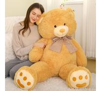 MorisMos XXL Giant Valentines Teddy Bear 120cm, Big Brown Teddy Bear for Girlfriend, 1.2m Large Plush Bear, Cute Fluffy Soft Toy Gift for Kids Wife Birthday Valentines Day Decor