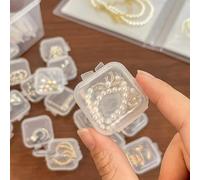 Moritic 40Pcs Mini Jewelry Storage Containers, 1.37 x 1.37 x 0.7 Inches,Clear Plastic Cases for Pearl Bracelets and Small Accessories (40)