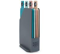 Moritz & Moritz 4X Colourful Chopping Board Set with Stand 20.5 x 14.7 cm - Chopping Boards for Kitchens with Anti-Slip Studs for Safe Cutting - Colorful Cutting Boards in a Cutting Board Stand
