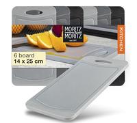 Moritz & Moritz Plastic Chopping Board Set of 6 - Plastic Chopping Boards for Kitchen - 14x25cm - BPA-Free - Non Slip Plastic Chopping Board Set - Cutting Boards for Kitchen - Cutting Boards - Black