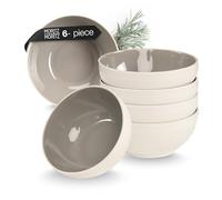 Moritz & Moritz Cavo Cereal Bowls Set of 6 Stone - Stylish and Robust Stoneware Bowls for Cereal, Soups and Salads - Dishwasher Safe, Microwave Safe, Ideal for Everyday Use