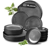 Moritz & Moritz Dinner Sets for 6 People - 18-Piece Plates and Bowls Set for 6 - Microwave Oven and Dishwasher Safe - Series Vida
