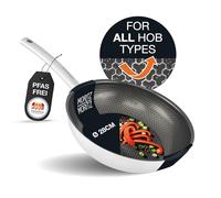Moritz & Moritz Frying Pan Honeycomb Structure 28cm Frying Pans Nonstick - Non-Stick Latest Generation Ceramic Coating, Round Rim, Suitable for All Hob Types - Durable 304 Stainless Steel Frying Pan