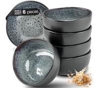 Moritz & Moritz Organic Cereal Bowls Set of 6 Grey Stoneware Bowls in Modern Design, Approx. 500 ml Capacity, Unique Colour Gradient, Robust and Dishwasher Safe