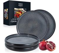 Moritz & Moritz Solid 4X Dinner Plates - 27.5 cm Stoneware Plates - Modern Crockery Set for Serving - Durable, Scratch-Resistant, Dishwasher & Microwave Safe - Elegant Tableware for Every Occasion