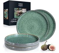 Moritz & Moritz Solid 4X Dinner Plates - 27.5 cm Stoneware Plates - Modern Crockery Set for Serving - Durable, Scratch-Resistant, Dishwasher & Microwave Safe - Elegant Tableware for Every Occasion