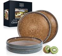 Moritz & Moritz Solid 4X Dinner Plates - 27.5 cm Stoneware Plates - Modern Crockery Set for Serving - Durable, Scratch-Resistant, Dishwasher & Microwave Safe - Elegant Tableware for Every Occasion