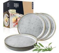 Moritz & Moritz Terra 6-Piece Dessert Plate Set - Ø 20.5 cm - in Decent Grey Porcelain - Small Plate Set as Dessert or Cake Plates