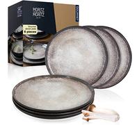 Moritz & Moritz VIDA Dinner Plate Set of 6 Beige - Ø 27cm Porcelain Plates for 6, Dishwasher & Microwave Safe - Stylish and Durable Plates for Everyday Use, Ideal for Dinner, Brunch & More