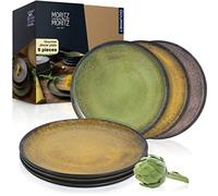Moritz & Moritz VIDA Dinner Plate Set of 6 Vintage - Ø 27cm Porcelain Dinner Plates for 6, Dishwasher & Microwave Safe - Stylish and Durable Plates for Everyday Use, Ideal for Dinner, Brunch & More