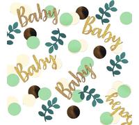 MORJCG Baby Shower Confetti, 100PCS Table Decorations, Gold, Yellow, Green, Paper, Nature-Inspired, Festive, Personalized, Baby Showers