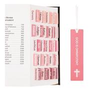 Morjor Bible Tabs for Women and Men, Rose Theme, 75 Large Print Bible Tabs & 1 Bookmark, Laminated Bible Book Tabs for Study Bible, Easy Navigation, Easy-to-Read Sans Serif Type