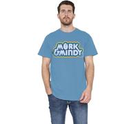 Mork And Mindy Distressed Mork Logo Unisex T Shirt, Carolina Blue, XXL