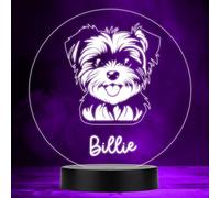 Morkie Dog Pet Silhouette Colour Changing Personalised Gift LED Lamp Night Light | Personalised Gift For Home, Lamp Room Décor | Kids & Adults Night Lights With Name | Personalised Gift For Bedroom |