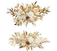 Morkite 2 Pack Wedding Arch Flowers Artificial Flower Arrangement Set Fake Flowers Welcome Wedding Signs Floral Decorations for Wedding Decoration Ceremony