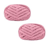 Morkite 2 Pieces Knitting Yarn, Chunky Knit, for Blankets, Hand Knitting, Super Soft, Large Jumbo Blanket, Thick Wool (No. 01, Pink)