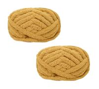 Morkite 2 Pieces Knitting Yarn, Chunky Knit, for Blankets, Hand Knitting, Super Soft, Large Jumbo Blanket, Thick Wool (No. 07 Turmeric)