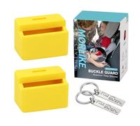 Morlike Silicone Seatbelt Secure Buckle Safety Cover Lock | Keep Children Safe in Car Seat and Prevent Kids from Accidentally Unbuckling | Buckle Guard Fits Almost Vehicles(Yellow, 2 Pack)