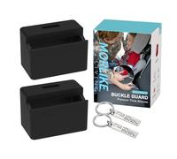 Morlike Silicone Seatbelt Secure Buckle Safety Cover Lock | Keep Children Safe in Car Seat and Prevent Kids from Accidentally Unbuckling | Buckle Guard Fits Almost Vehicles (Black, 2 Pack)