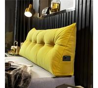 Morlinca Back cushion long wedge cushion lumbar cushion, bed back support Comfortable reading cushion and backrest in bed Perfect as a cushion for watching TV and reading,yellow,180x50x20cm