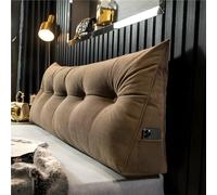 Morlinca Back cushion long wedge cushion lumbar cushion, bed back support Comfortable reading cushion and backrest in bed Perfect as a cushion for watching TV and reading,brown,200x50x20cm