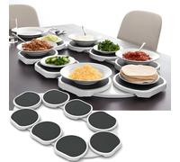 Morlinca Expandable Lazy Susan Turntable, Non-Slip & Heat-Resistant 360° Rotating Storage Tray, Easy Assembly, Ideal for Family Meals, Parties & Special Occasions,Grey