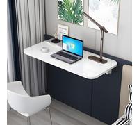 Morlinca Wall Mounted Folding Table, Foldable Study Desk Wall Computer Table, Fold Away Dining Table, Space Saving Floating Desk for Home Office Living Room Bedroom,White,60x40cm