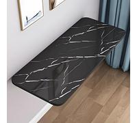 Morlinca Wall Mounted Folding Table, Foldable Study Desk Wall Computer Table, Fold Away Dining Table, Space Saving Floating Desk for Home Office Living Room Bedroom,Black texture,90x40cm
