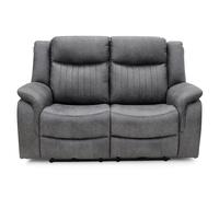 morlix fabric manual recliner 2 seater sofa in grey