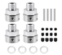 MORLORDY +10mm Extended Wheel Hubs Hex Adapters 4pcs Wheel Wideners for 1/8 Arrma Typhon 6S BLX TLR Tuned RC Buggy Upgrade Parts (Silver)