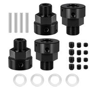 MORLORDY +10mm Extended Wheel Hubs Hex Adapters 4pcs Wheel Wideners for 1/8 Arrma Typhon 6S BLX TLR Tuned RC Buggy Upgrade Parts (Black)