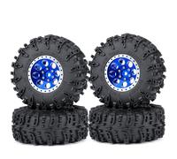 MORLORDY 4Pcs 1.3" Wheels Tires Set for 1/24 Axial SCX24 Gladiator Deadbolt Bronco C10 JLU and 1/18 TRX4M RC Crawler Car Upgrade Parts (Blue)
