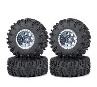 MORLORDY 4Pcs 1.3" Wheels Tires Set for 1/24 Axial SCX24 Gladiator Deadbolt Bronco C10 JLU and 1/18 TRX4M RC Crawler Car Upgrade Parts (Titanium)