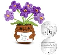 MorLuks Crochet Flowers, Pocket Hug German with Hug, Lucky Charm, Knitted Flower Doll, Positive Flower, Courage Gift for Friend, Family, Colleague, Z16-9