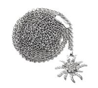 MorLuks Silver Necklace with Edelweiss Pendant, Dirndl Bodice Chain A, 1.5m, Metal, No Gemstone