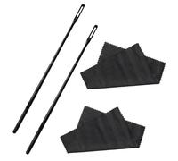 Mormchlots 2 Sets 13.6inch Black Flutes Cleaning Rod and Cloth,Flutes Clean Kit, Flute Clean Swabs Flute Polishing Cloth, Polishing Cleaning Tools for maintenance tools/Musicians