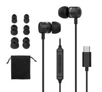 Mormoque USB C Headphones for iPhone 15 16 Pro,for Samsung S20-S23 A53 A54 Type C Wired Earbuds,Built-in Microphone Hi-Fi Bass Earphones,4.9ft Long Cord Magnetic in-Ear Ear buds with 6 Ear Tips(Black)