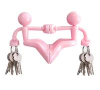 Morn Light 2 Pack Strong Magnetic Key Holder, Fun Man-Shaped Key Hooks with Neodymium Magnet for Fridge, Freezer & Metal Surfaces, Novelty Home Organiser Gift Ideas(2,Pink)