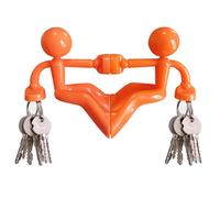 Morn Light 2 Pack Strong Magnetic Key Holder, Fun Man-Shaped Key Hooks with Neodymium Magnet for Fridge, Freezer & Metal Surfaces, Novelty Home Organiser Gift Ideas(2,Orange)