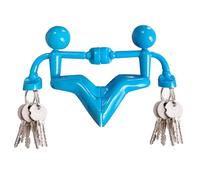 Morn Light 2 Pack Strong Magnetic Key Holder, Fun Man-Shaped Key Hooks with Neodymium Magnet for Fridge, Freezer & Metal Surfaces, Novelty Home Organiser Gift Ideas(2,Blue)