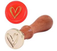 Mornajina Heart Seal Wax Stamp, Wax Seal Stamp, Wooden Handle & Brass Head for Wedding Invitations Seals